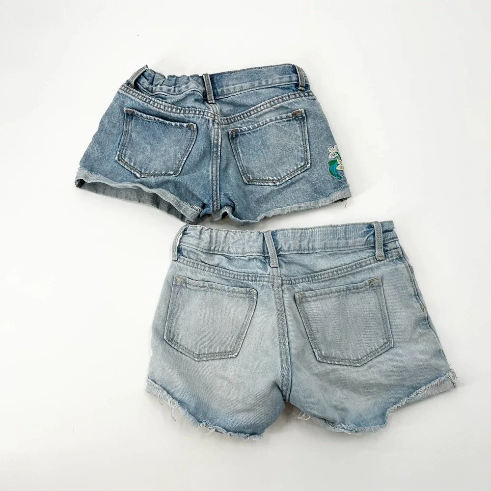 Girls Jean Shorts Denim Cutoffs Size 10 Old Navy Shorts - Set of 2 Pairs